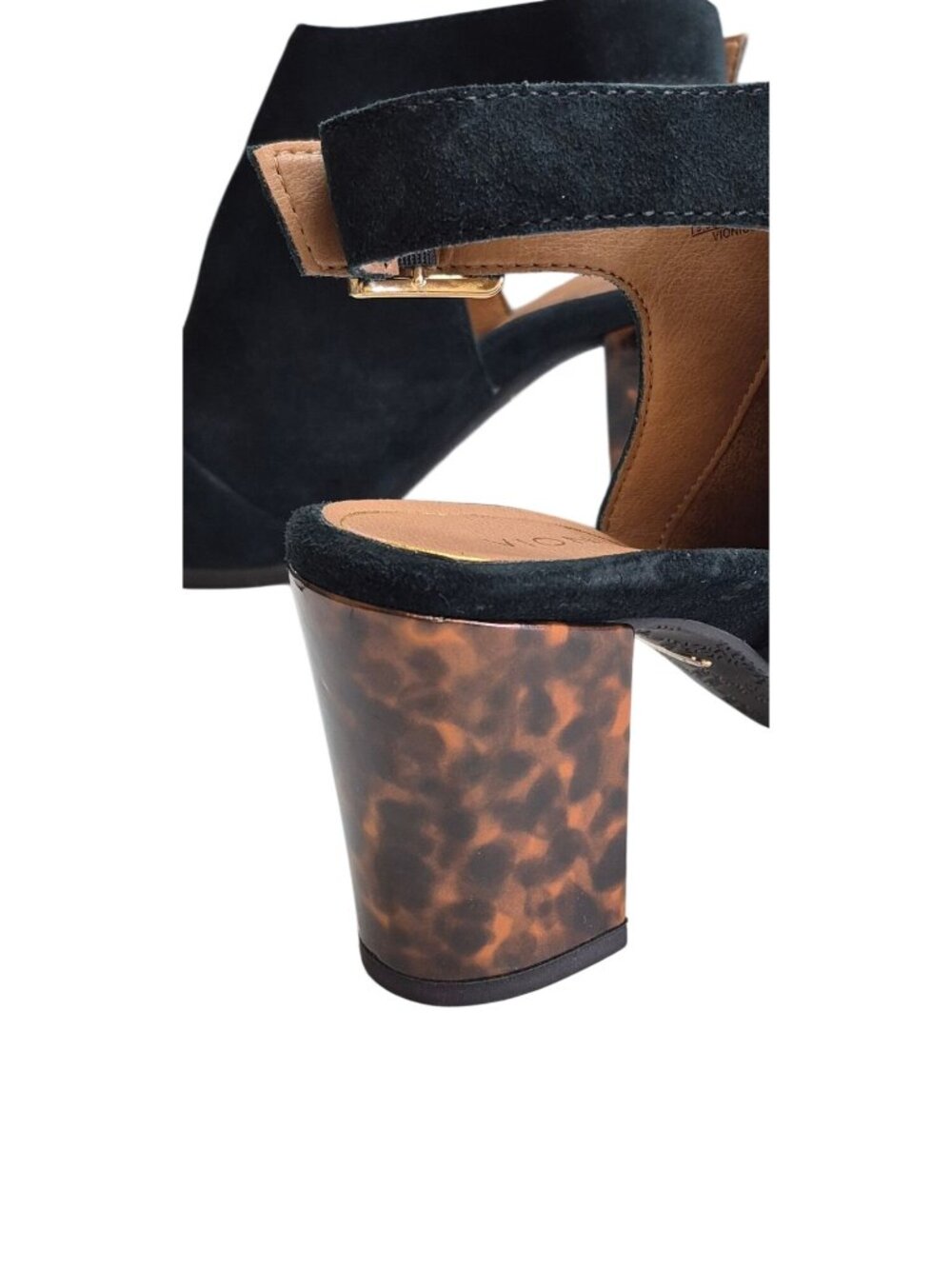 Vionic Perk Lacey Tortoise Womens Black Suede Heel Booties Size US 9.5 - Picture 10 of 16